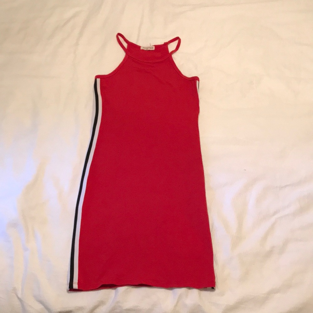 Red fitted dress